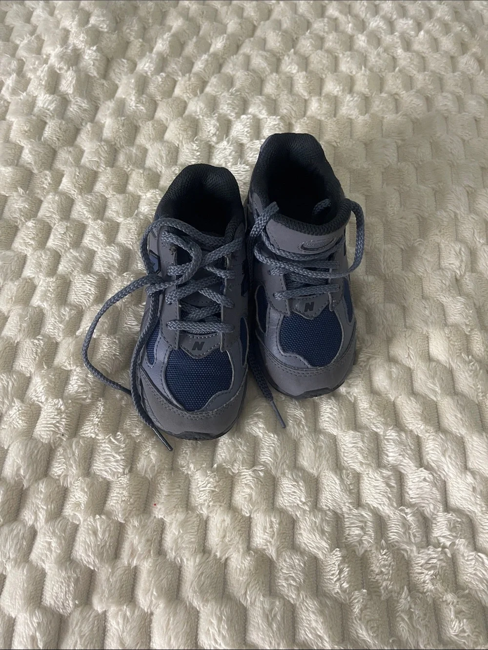 New Balance 2002R  Kids Navy and Gray Lace-Up Sneakers